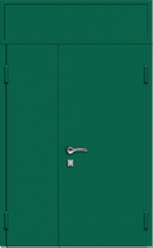 Фотография «Стальная тамбурная дверь с порошковым напылением зеленого цвета №9»