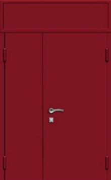 Фотография «Стальная тамбурная дверь с порошковым напылением цвет бордовый №12»